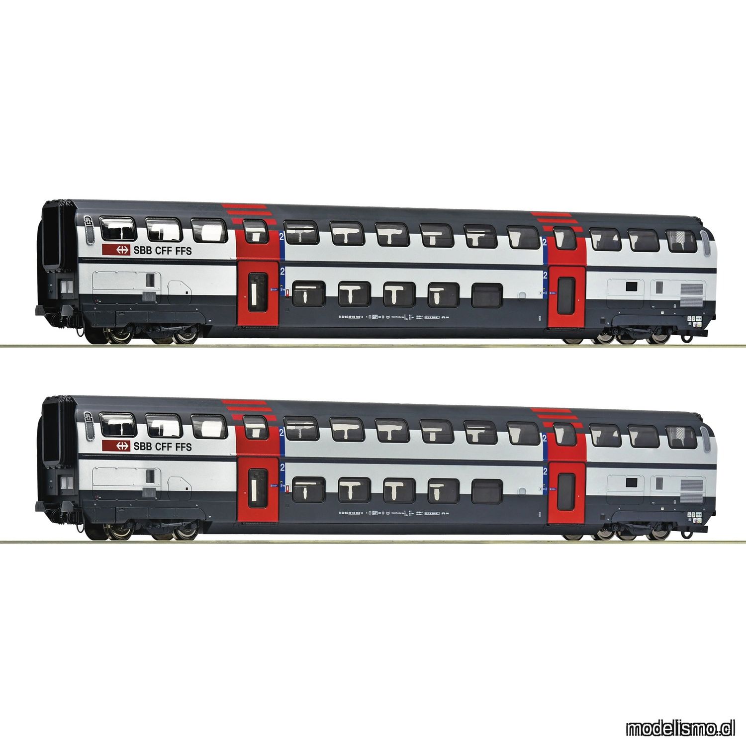 pre orderen Roco 6200217 Set de 2 piezas (2): Coches de dos pisos de 2a clase, SBB pre orderen Roco 6200217 Set de 2 piezas (2): Coches de dos pisos de 2a clase, SBB