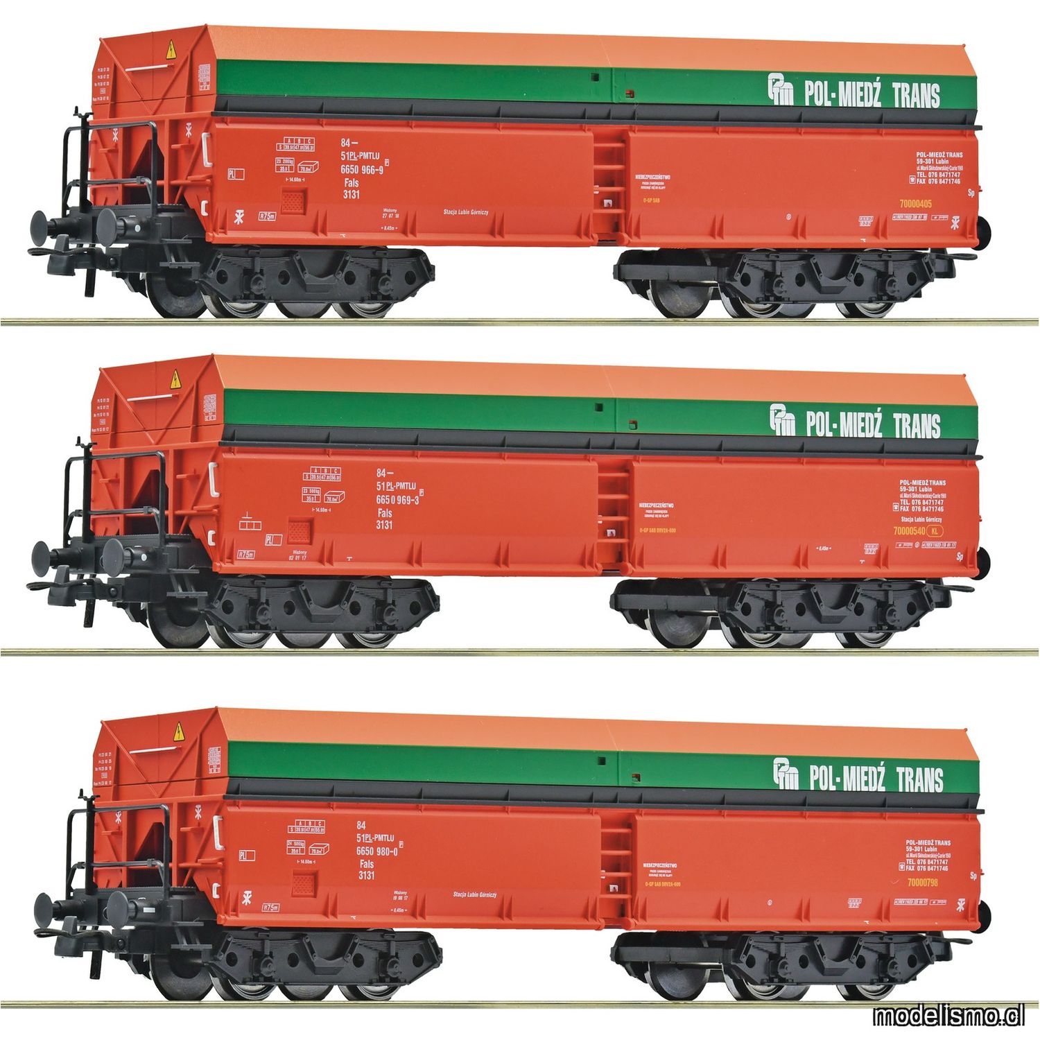 pre orderen Roco 6600218 Set de 3 piezas: Vagones de autodescarga, PMT pre orderen Roco 6600218 Set de 3 piezas: Vagones de autodescarga, PMT