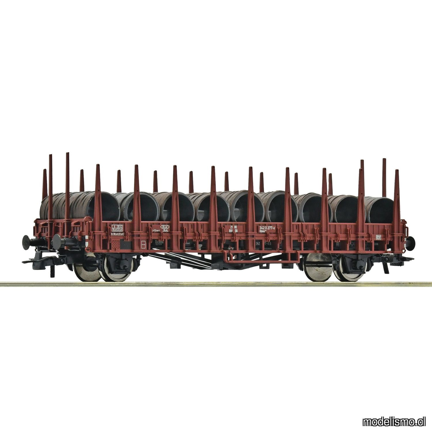 pre orderen Roco 6600268 Vagón de plataforma con teleros, DB pre orderen Roco 6600268 Vagón de plataforma con teleros, DB