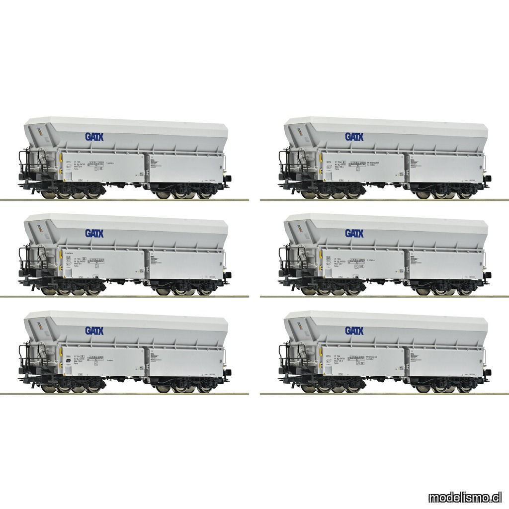 Roco 6600220 Set de 6 piezas: Vagones de autodescarga, GATX