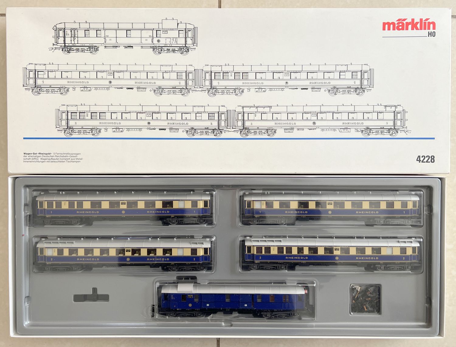 PF Märklin 4228 H0 Rheingold usado con luz PF Märklin 4228 H0 Rheingold usado con luz
