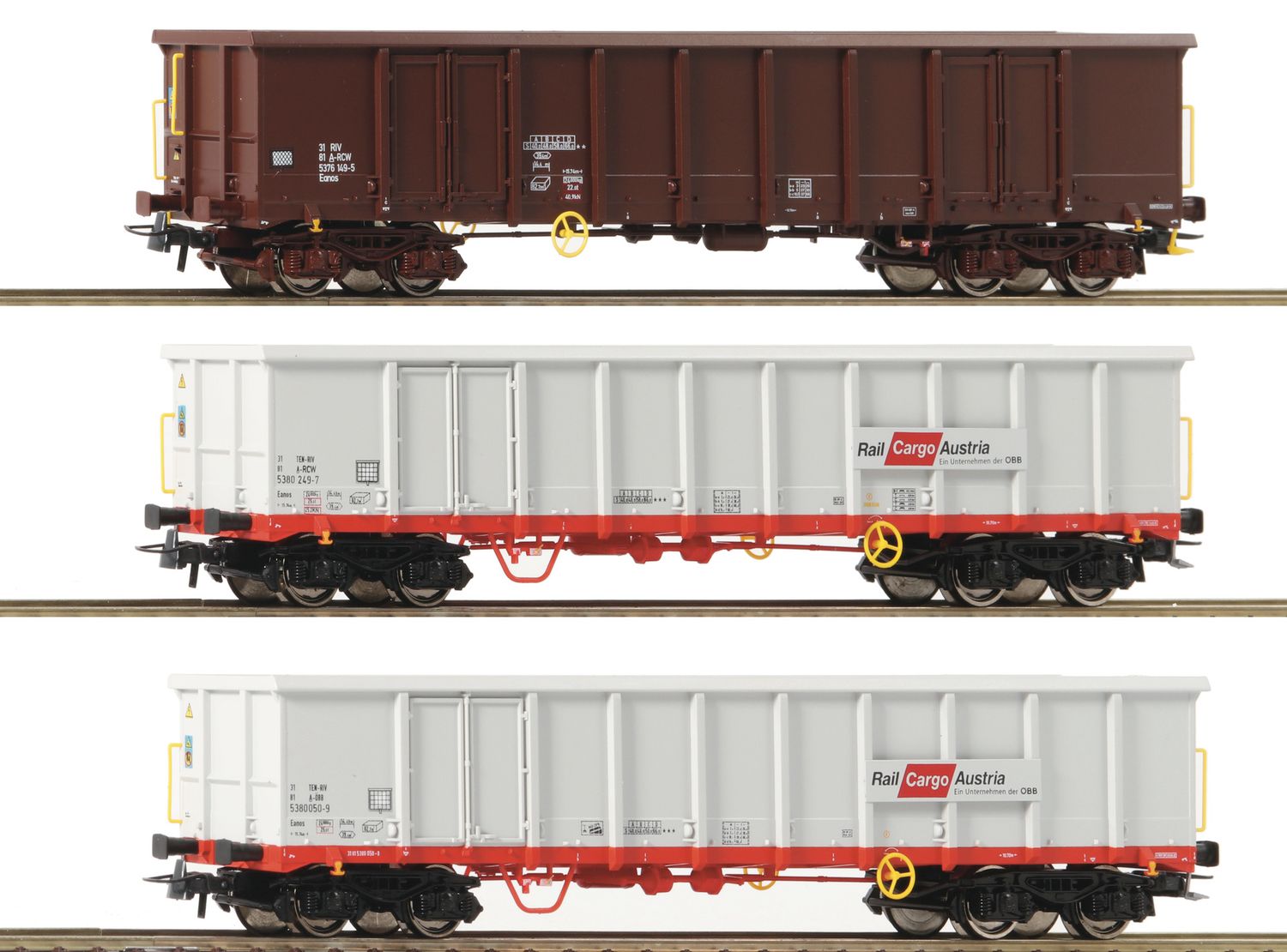 PF Roco 67153 Set de tres vagones de mercancías abierto, ÖBB - usado PF Roco 67153 Set de tres vagones de mercancías abierto, ÖBB - usado