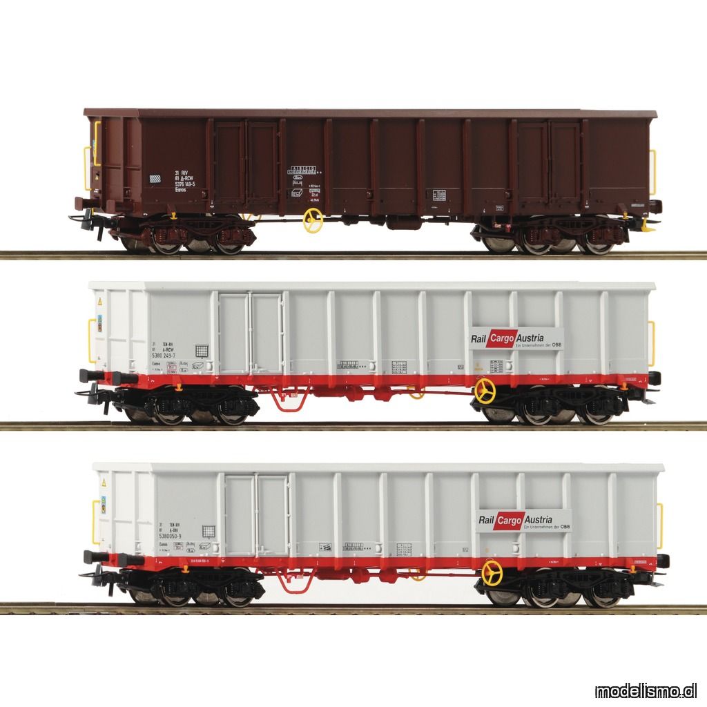 PF Roco 67153 Set de tres vagones de mercancías abierto, ÖBB - usado