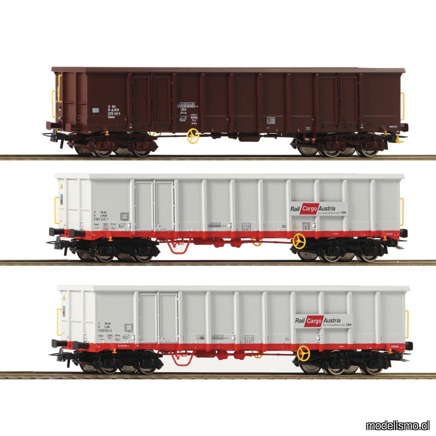 PF Roco 67153 Set de tres vagones de mercancías abierto, ÖBB - usado PF Roco 67153 Set de tres vagones de mercancías abierto, ÖBB - usado