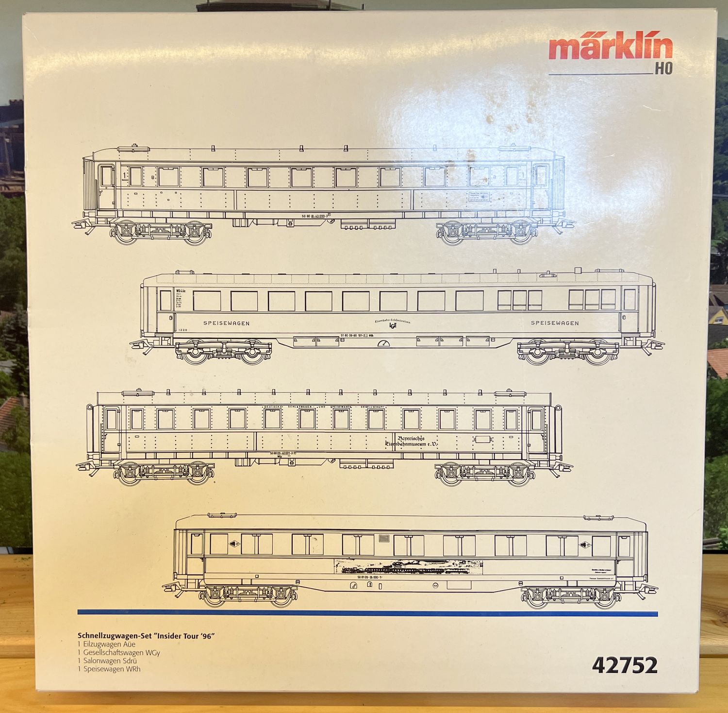 PF Märklin 42752 Vagón de tren expreso "Insider Tour 96" - usado con LUZ PF Märklin 42752 Vagón de tren expreso "Insider Tour 96" - usado con LUZ