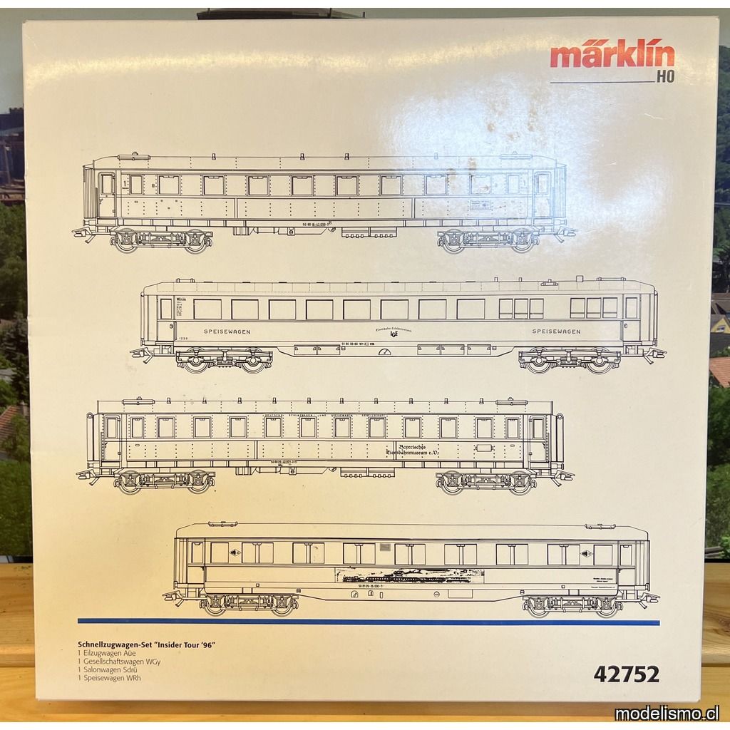 PF Märklin 42752 Vagón de tren expreso "Insider Tour 96" - usado con LUZ PF Märklin 42752 Vagón de tren expreso "Insider Tour 96" - usado con LUZ