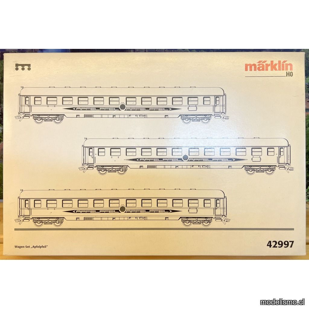 PF Märklin 42997 Juego de coches de tren expreso "Apfelpfeil" (2) - usado - con luz