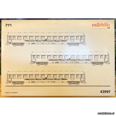PF Märklin 42997 Juego de coches de tren expreso "Apfelpfeil" (2) - usado - con luz PF Märklin 42997 Juego de coches de tren expreso "Apfelpfeil" (2) - usado - con luz