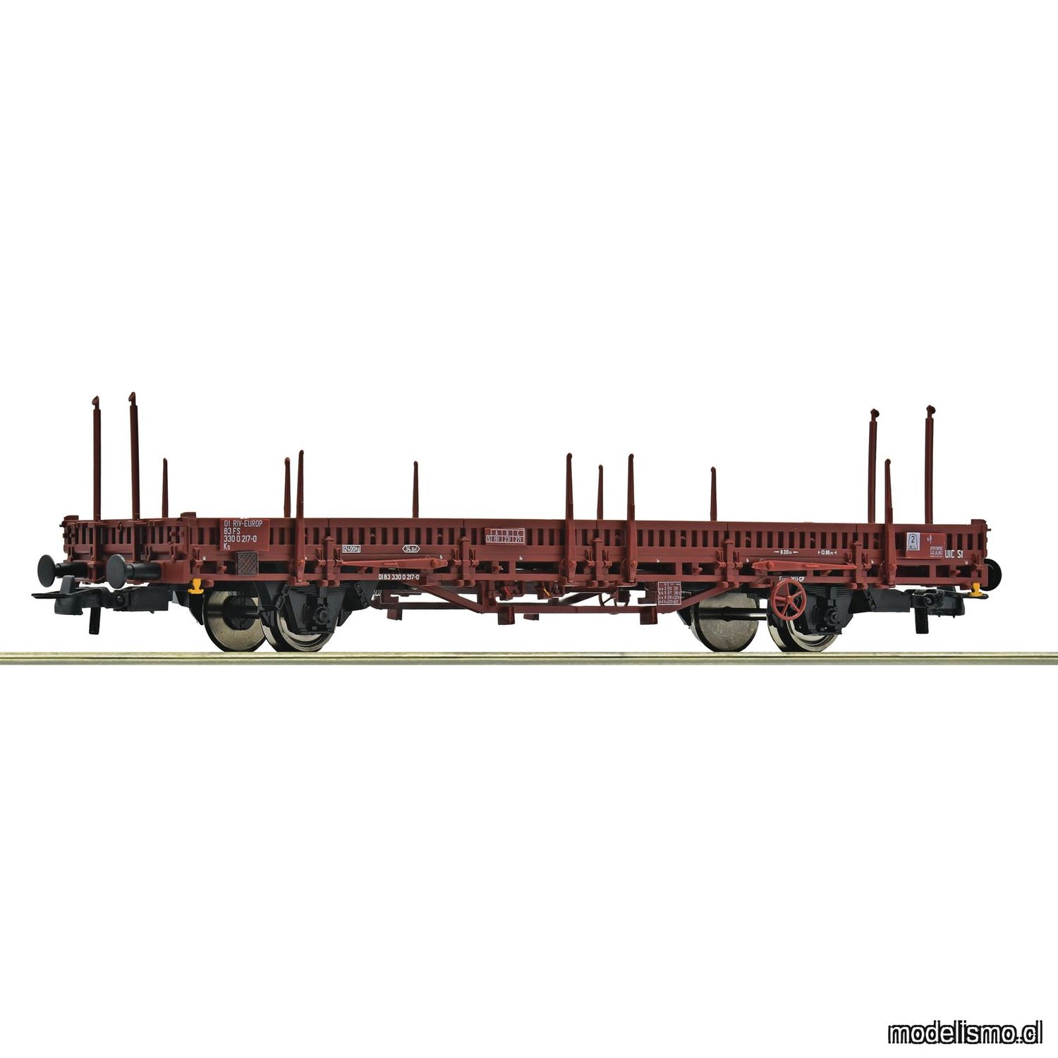 pre orderen Roco 6600165 Vagón de plataforma con teleros abatibles, FS pre orderen Roco 6600165 Vagón de plataforma con teleros abatibles, FS