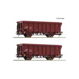 pre orderen Roco 6600280 Set de 2 piezas: Vagones de mercancías abiertos, DR