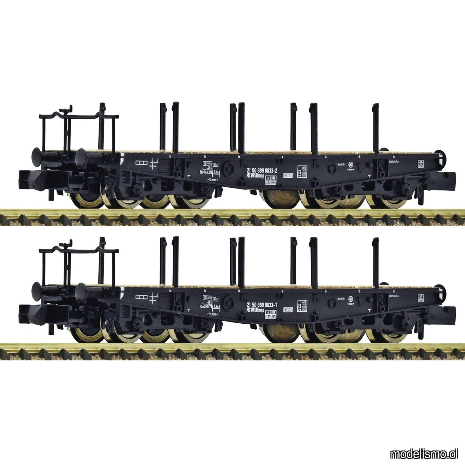 pre orderen Fleischmann 6660147 Set de 2 piezas: Vagones de mercancías para cargas pesadas, DR pre orderen Fleischmann 6660147 Set de 2 piezas: Vagones de mercancías para cargas pesadas, DR