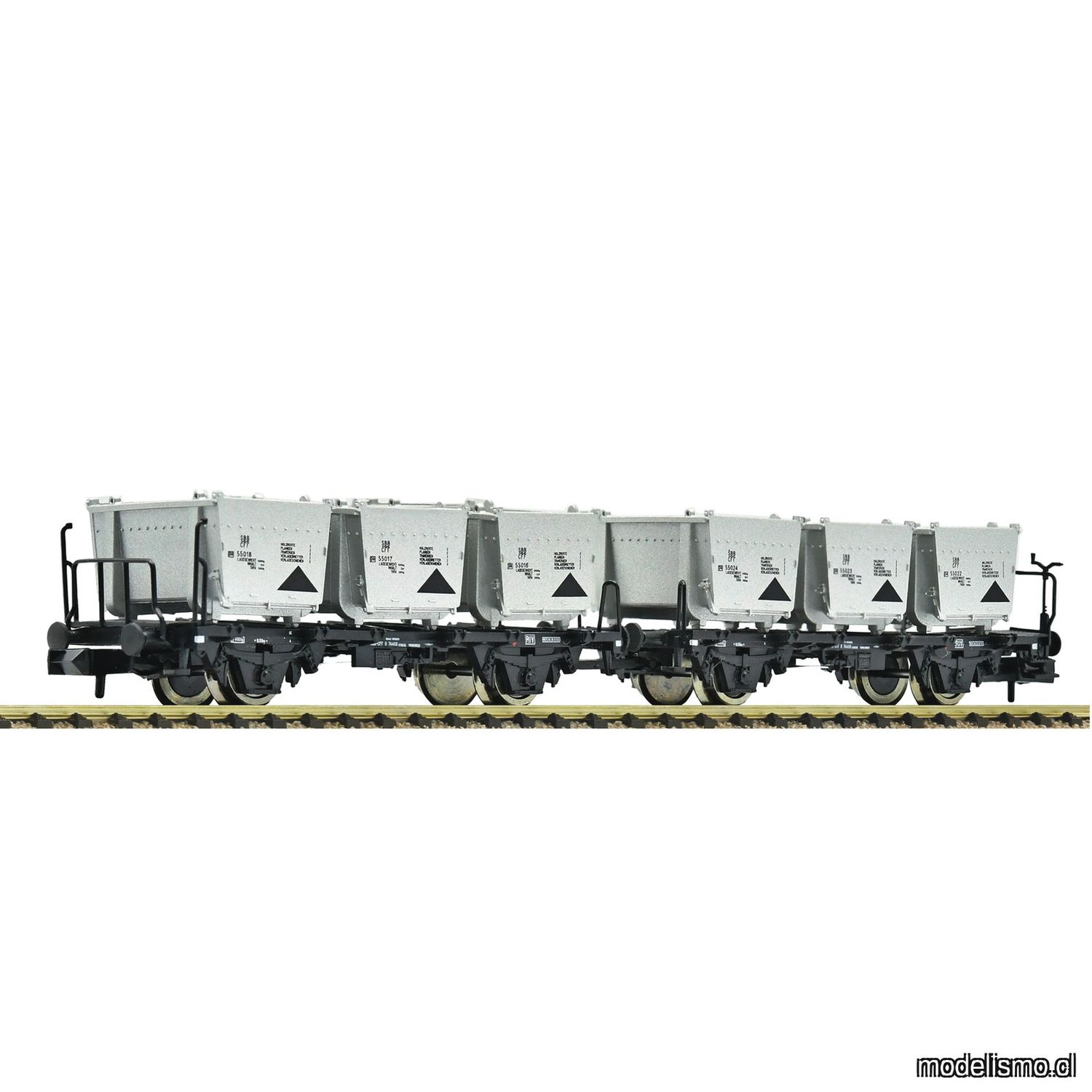 pre orderen Fleischmann 6660154 Set de 2 piezas: Vagones portacontenedores intercambiables, SBB pre orderen Fleischmann 6660154 Set de 2 piezas: Vagones portacontenedores intercambiables, SBB