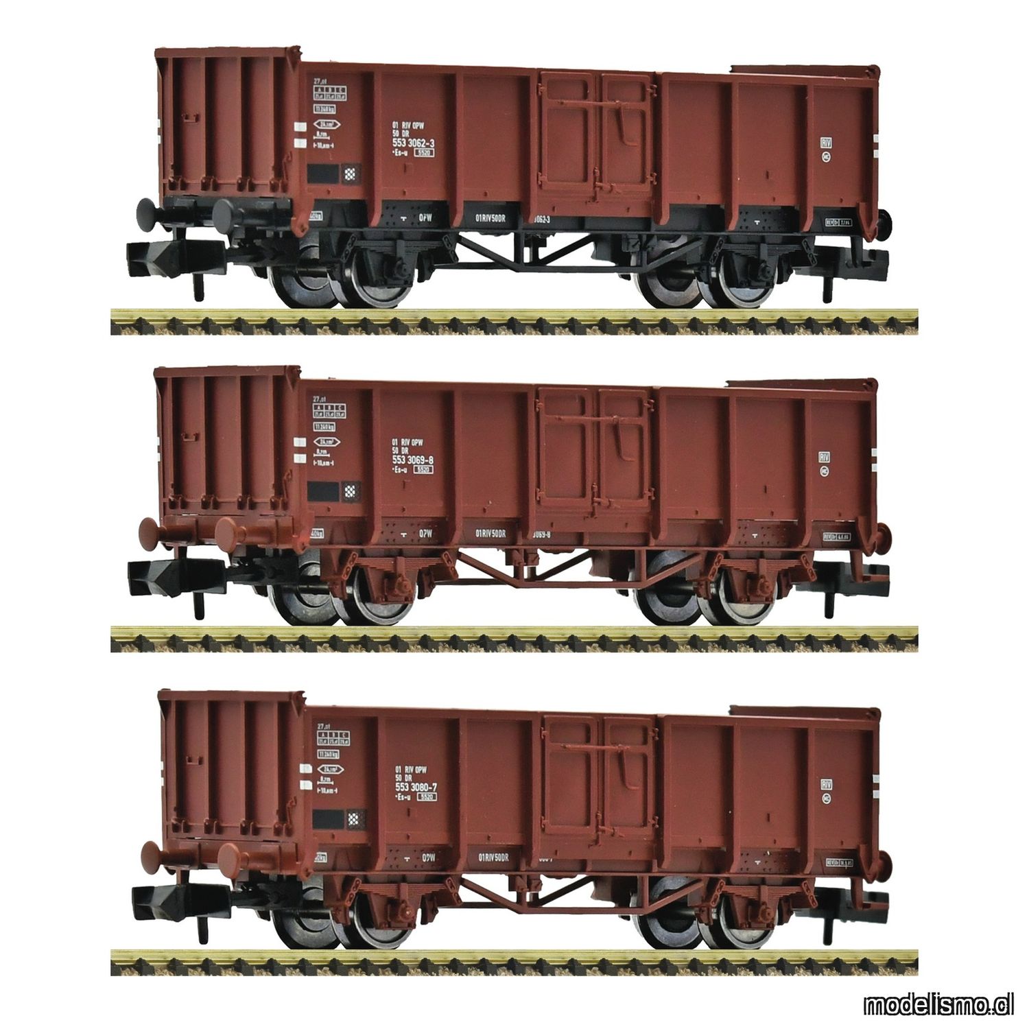 pre orderen Fleischmann 6660156 Set de 3 piezas: Vagones de mercancías abiertos, DR