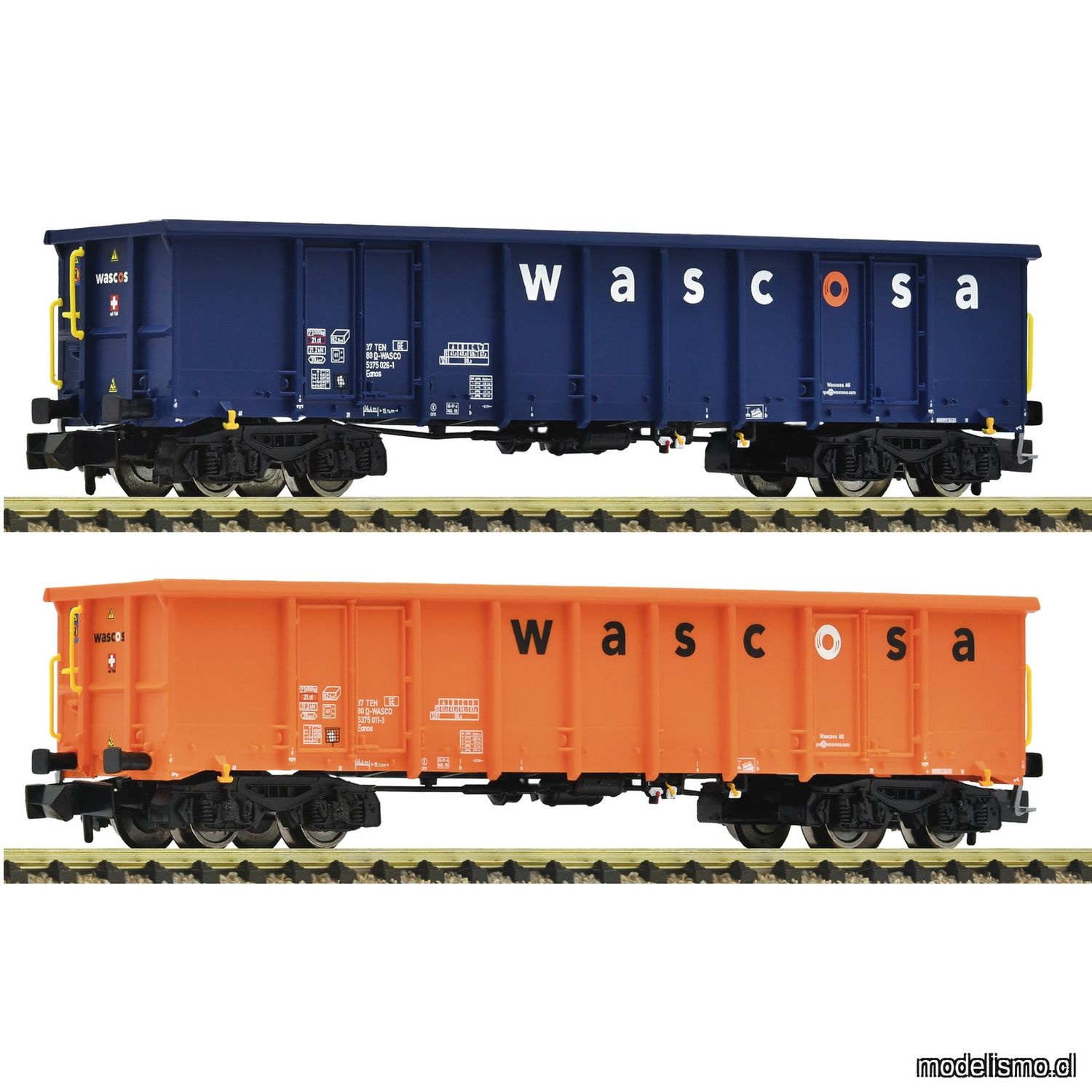 pre orderen Fleischmann 6660140 Set de 2 piezas: Vagones de mercancías abiertos, Wascosa pre orderen Fleischmann 6660140 Set de 2 piezas: Vagones de mercancías abiertos, Wascosa