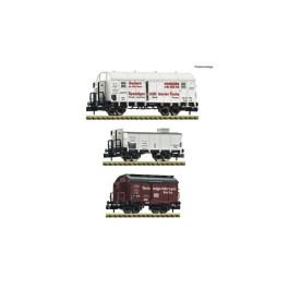 pre orderen Fleischmann 6660148 Set de 3 piezas: Vagones de mercancías cubiertos, DRB pre orderen Fleischmann 6660148 Set de 3 piezas: Vagones de mercancías cubiertos, DRB