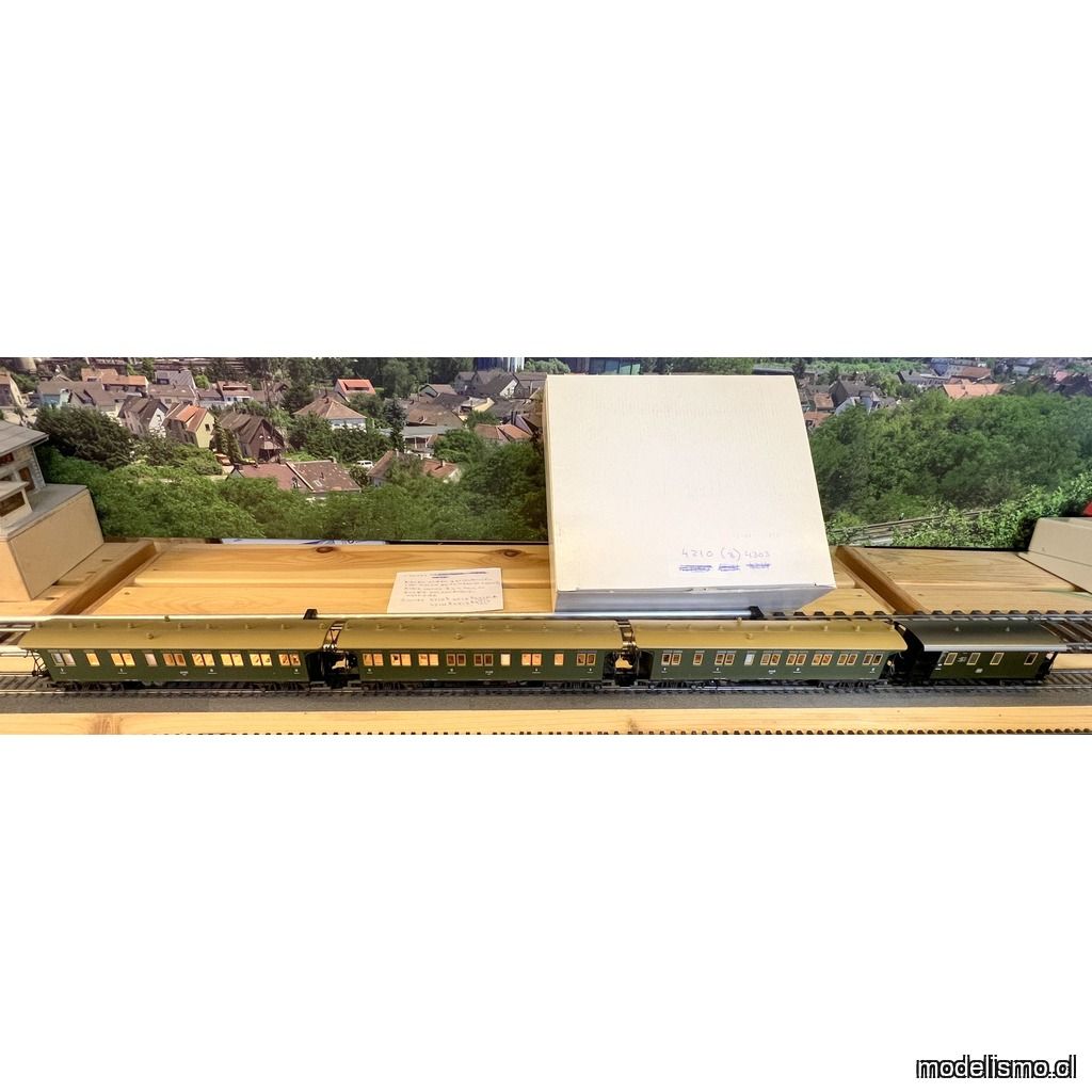 PF Märklin 3x 4210 + 4303 - usado + 3x luz - sin embalaje original