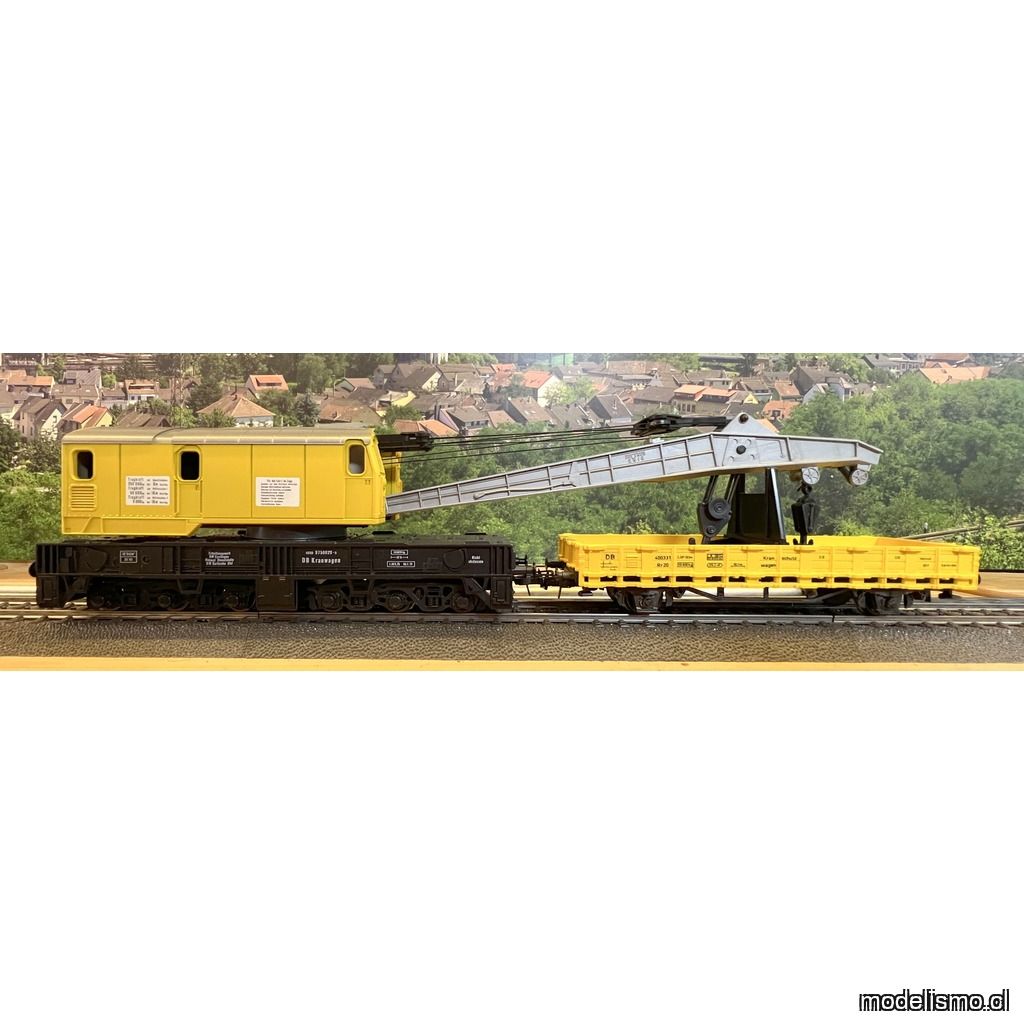 PF Roco 44316B Camión grúa con vagón de protección para grúa - usado PF Roco 44316B Camión grúa con vagón de protección para grúa - usado