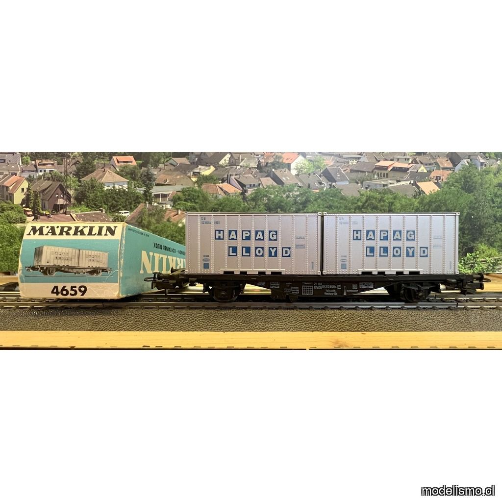 PF Märklin 4659 Vagón portacontenedores 2x 20 pies Hapag Lloyd - usado PF Märklin 4659 Vagón portacontenedores 2x 20 pies Hapag Lloyd - usado