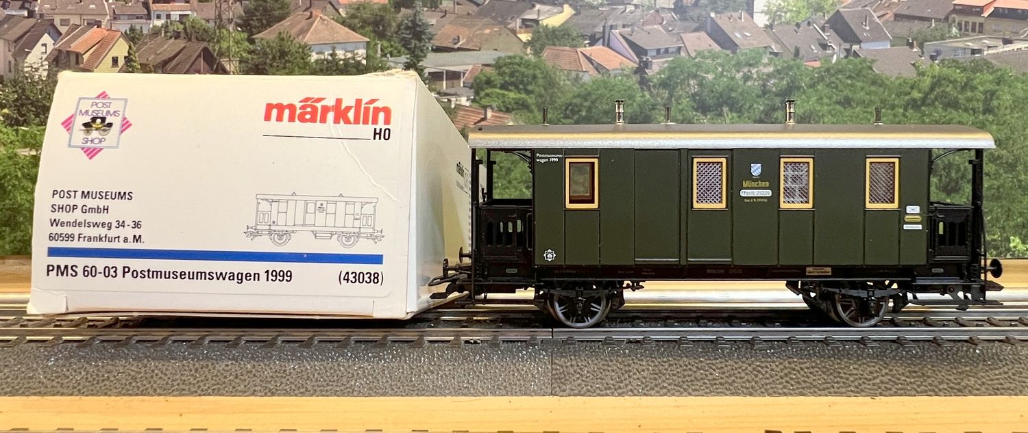 PF Märklin 43038 PMS 60-03 Postmuseumwagen 1999 - usado