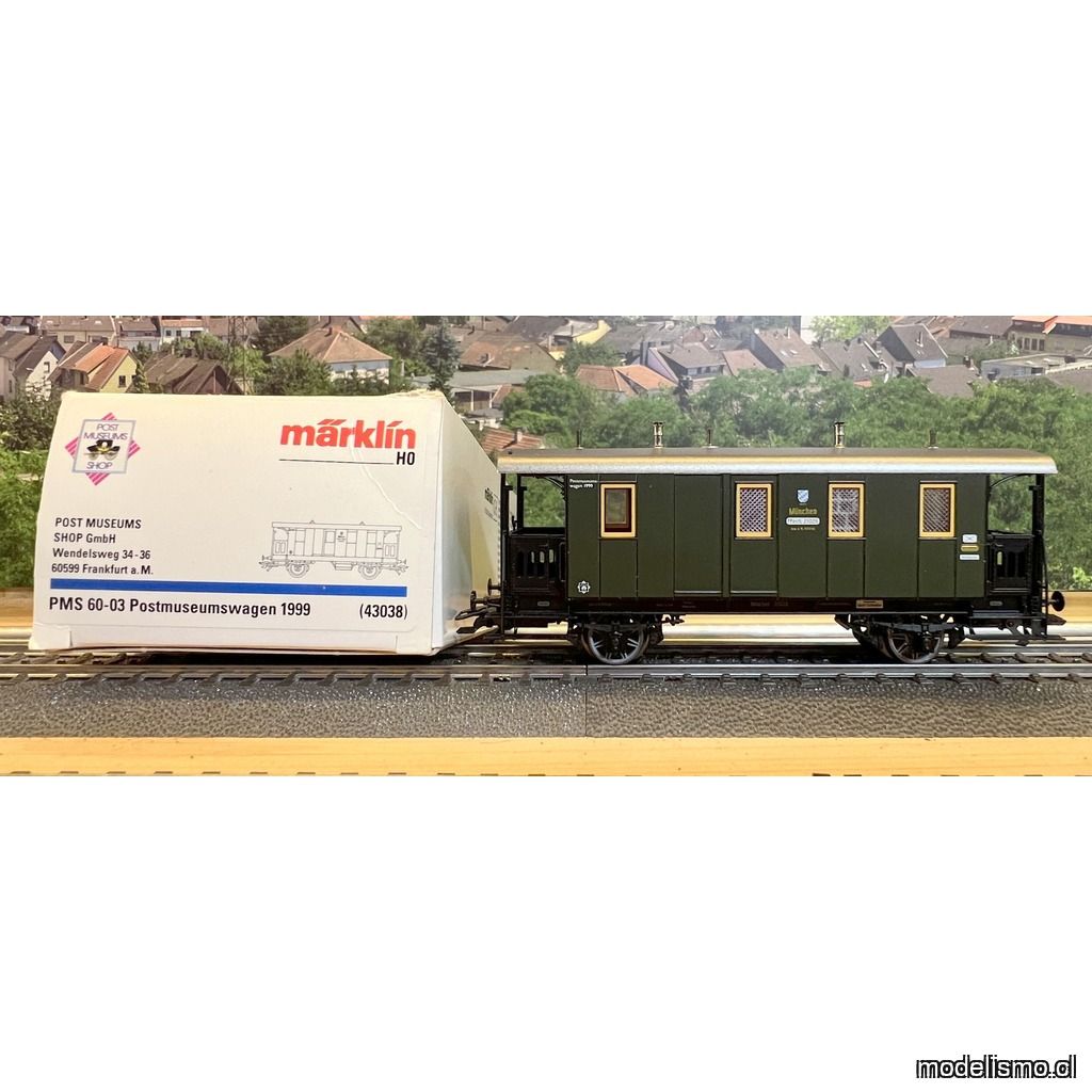 PF Märklin 43038 PMS 60-03 Postmuseumwagen 1999 - usado PF Märklin 43038 PMS 60-03 Postmuseumwagen 1999 - usado
