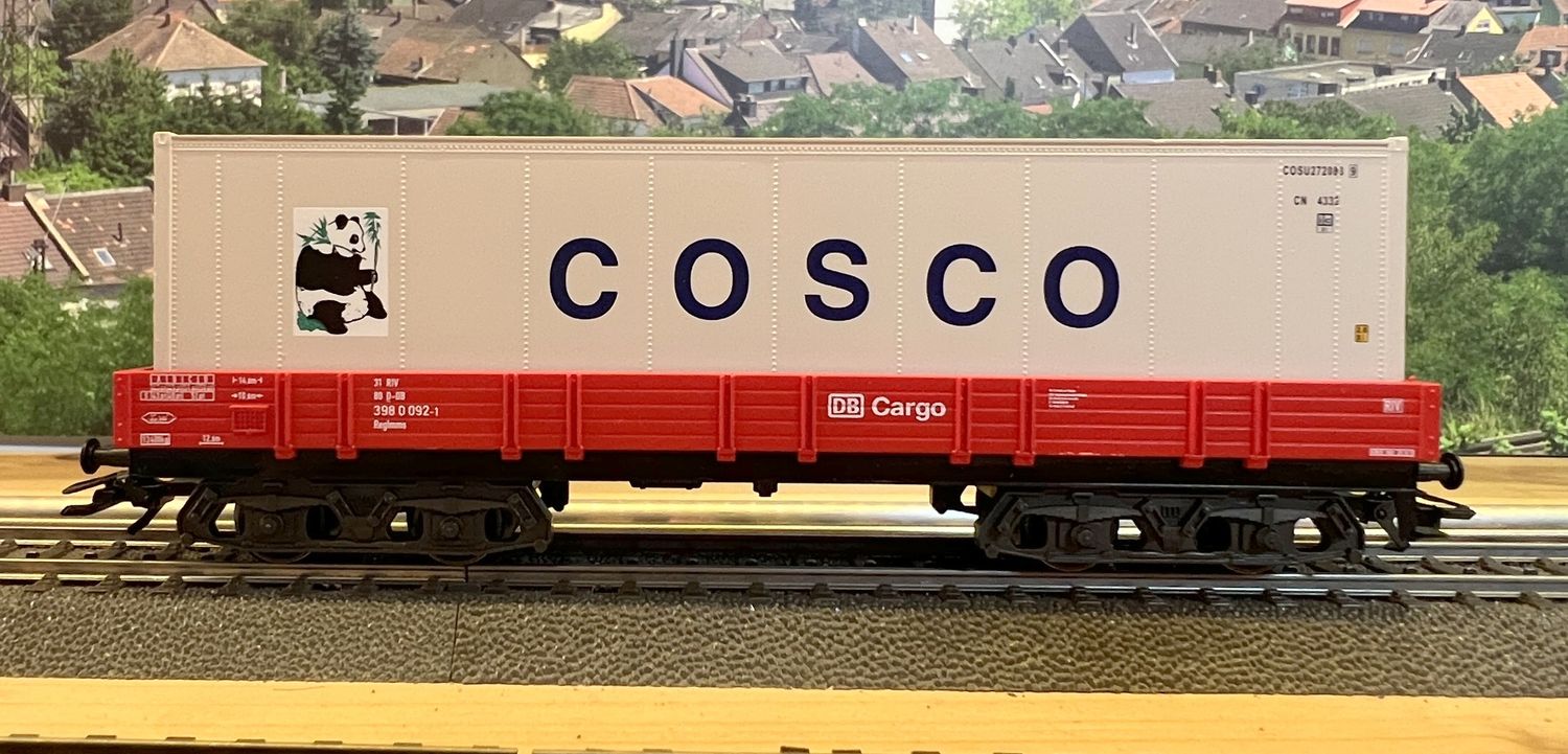 PF Märklin Vagón portacontenedores 1x 40 pies COSCO - usado - sin caja PF Märklin Vagón portacontenedores 1x 40 pies COSCO - usado - sin caja