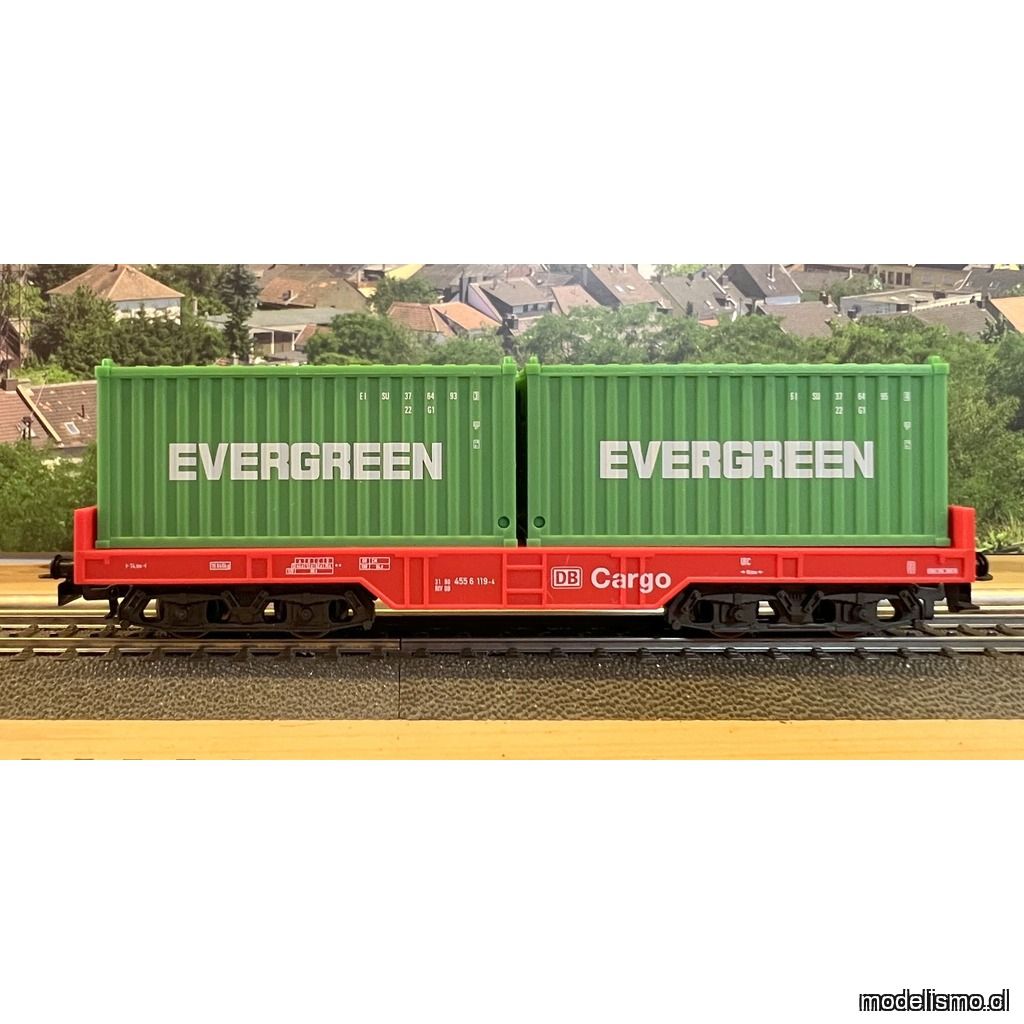 PF Märklin Vagón portacontenedores 2x 20 pies Evergreen - usado - sin caja