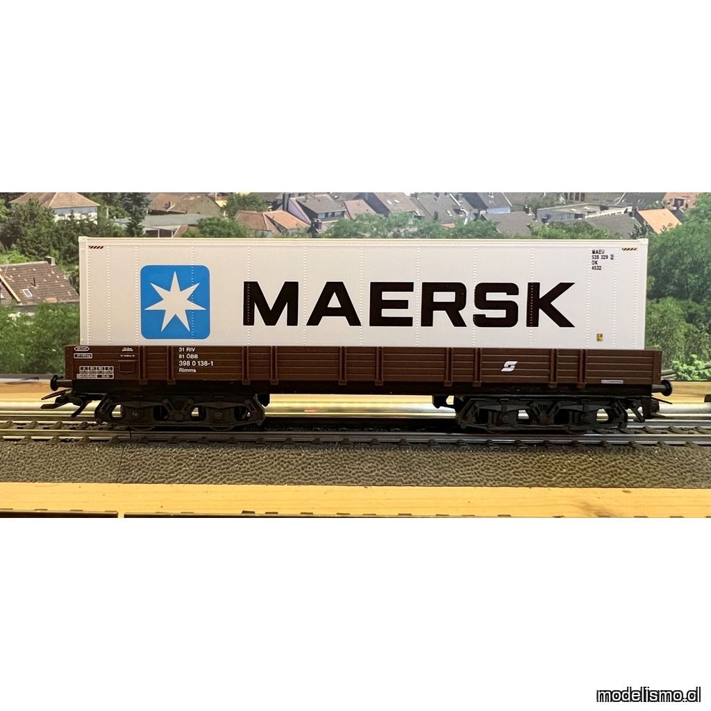 PF Märklin Vagón portacontenedores 1x 40 pies MAERSK - usado - sin caja PF Märklin Vagón portacontenedores 1x 40 pies MAERSK - usado - sin caja
