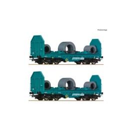 pre orderen Roco 6600181 Set de 2 piezas: Vagones portabobinas, FS pre orderen Roco 6600181 Set de 2 piezas: Vagones portabobinas, FS