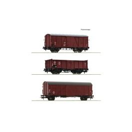 pre orderen Roco 6600273 Set de 3 piezas: Vagones de mercancías, PKP