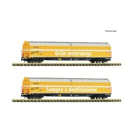 pre orderen Fleischmann 6660155 Set de 2 piezas: Vagones de gran capacidad con paredes correderas, Wascosa