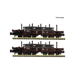 pre orderen Fleischmann 6660135 Set de 2 piezas: Vagones de plataforma para cargas pesadas, ÖBB pre orderen Fleischmann 6660135 Set de 2 piezas: Vagones de plataforma para cargas pesadas, ÖBB