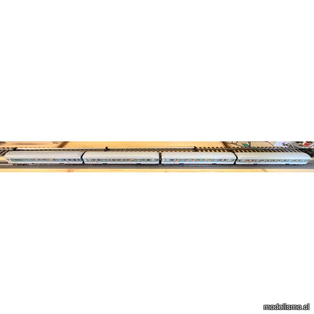 PF Märklin Tren local con Mintlingen, Karlsruhe, sin luz frontal + vagón de segunda clase + 2 vagones de media clase- usado con luz + pasajeros - sin caja original PF Märklin Tren local con Mintlingen, Karlsruhe, sin luz frontal + vagón de segunda clase + 2 vagones de media clase- usado con luz + pasajeros - sin caja original