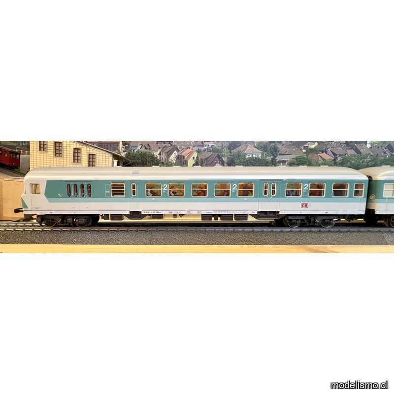 PF Märklin Tren local con Mintlingen, Karlsruhe, sin luz frontal + vagón de segunda clase + 2 vagones de media clase- usado con luz + pasajeros - sin caja original