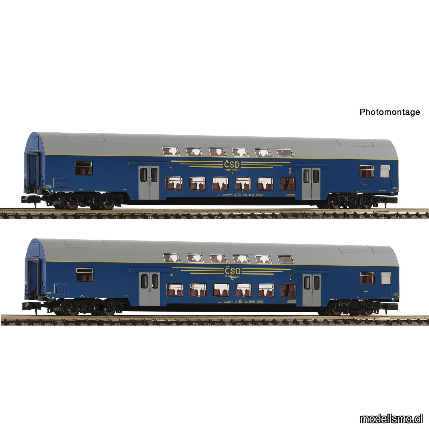 pre orderen Fleischmann 6260092 Set de 2 piezas: Coches de dos pisos, CSD pre orderen Fleischmann 6260092 Set de 2 piezas: Coches de dos pisos, CSD