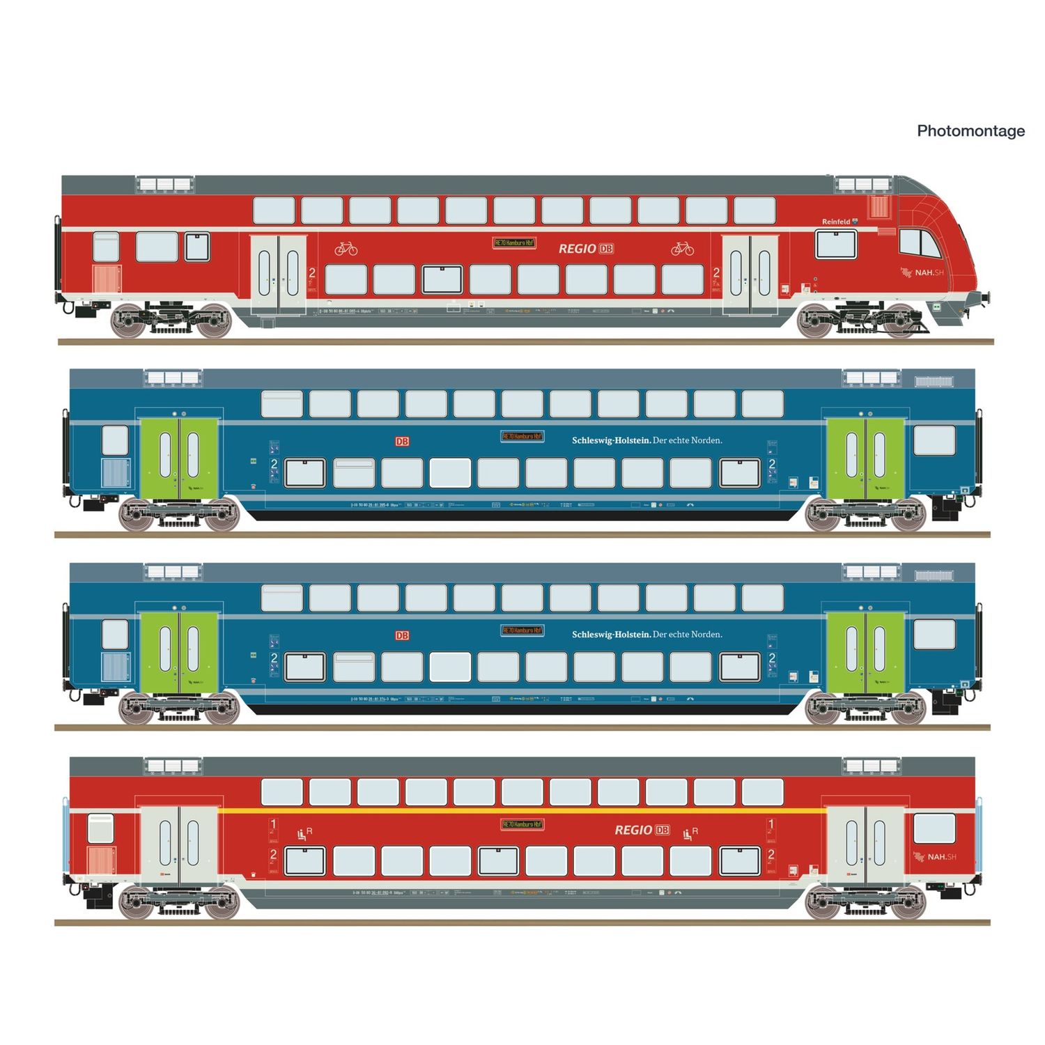 pre orderen Roco 6210250 Set de 4 piezas: Coches de dos pisos, DB AG pre orderen Roco 6210250 Set de 4 piezas: Coches de dos pisos, DB AG