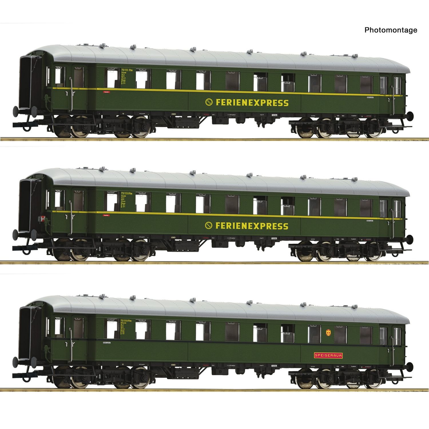 pre orderen Roco 6200235 3-tlg. Set: Reisezugwagen „Ferienexpress“, DB pre orderen Roco 6200235 3-tlg. Set: Reisezugwagen „Ferienexpress“, DB