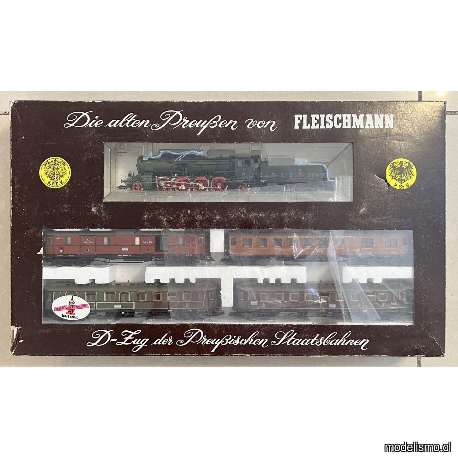 PF Fleischmann H0 1885 D-Zug der Preußischen Staatsbahn - usado - defecto - MM#39 PF Fleischmann H0 1885 D-Zug der Preußischen Staatsbahn - usado - defecto - MM#39