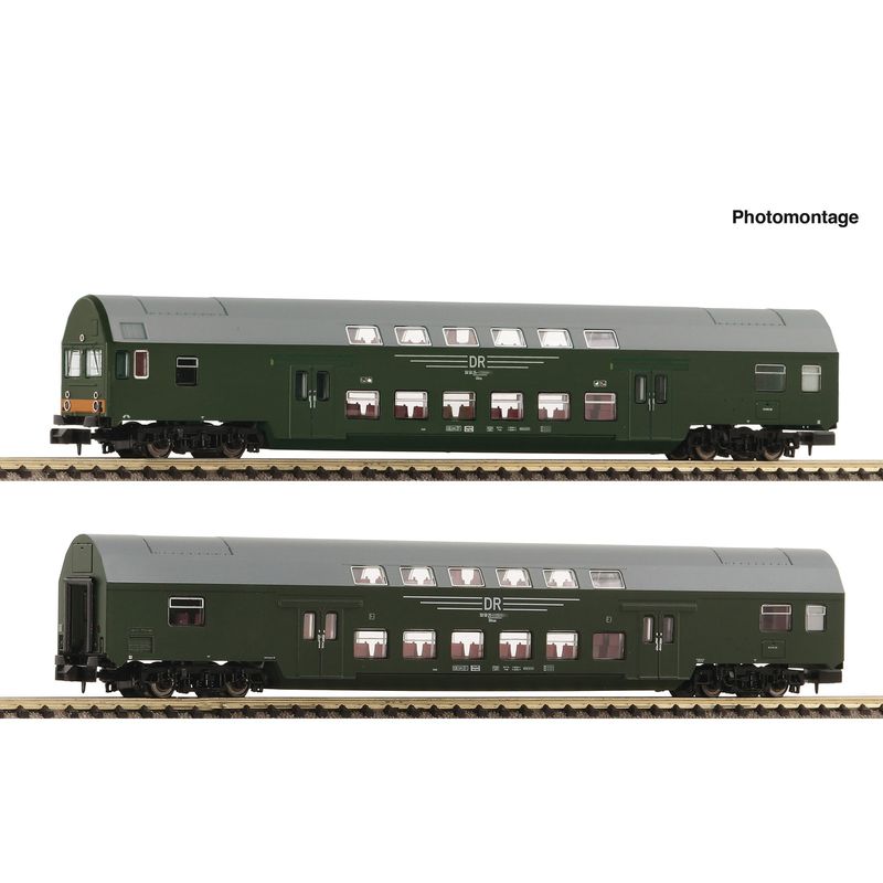 pre orderen Fleischmann 6260041 Set 1 de 2 piezas: Coches de dos pisos, DR pre orderen Fleischmann 6260041 Set 1 de 2 piezas: Coches de dos pisos, DR