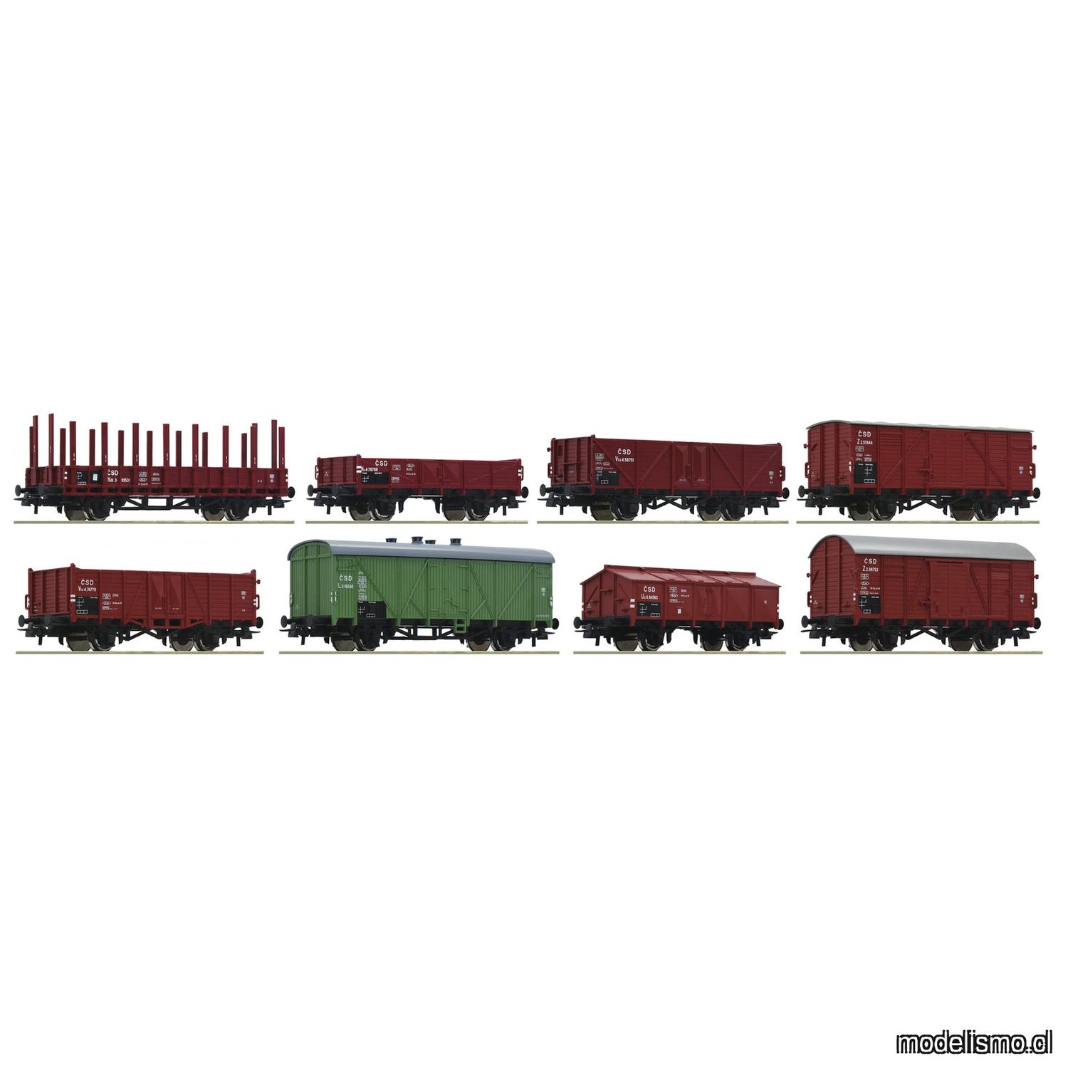 pre orderen Roco 44001 Set de 8 piezas: Vagones de mercancías, CSD pre orderen Roco 44001 Set de 8 piezas: Vagones de mercancías, CSD