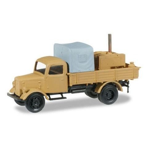 Herpa 745017 Camión con cocina de campo, madera y cubierta de lona "arena beige"