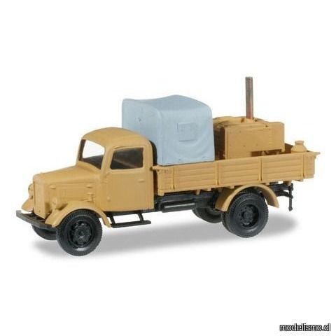 Herpa 745017 Camión con cocina de campo, madera y cubierta de lona "arena beige"