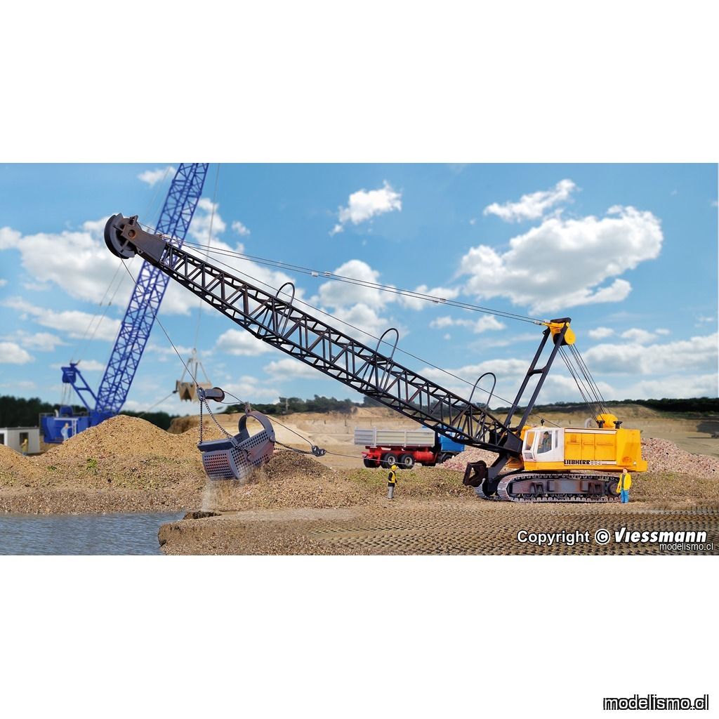 Kibri 11254 Excavadora de cable H0 LIEBHERR con el cubo de la red de arrastre Kibri 11254 Excavadora de cable H0 LIEBHERR con el cubo de la red de arrastre