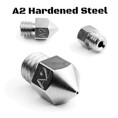 Micro-Swiss Plated A2 Tool Steel Wear Resistant Nozzle for MK8 Hotend (CR10 / Ender / Tornado / MakerBot)