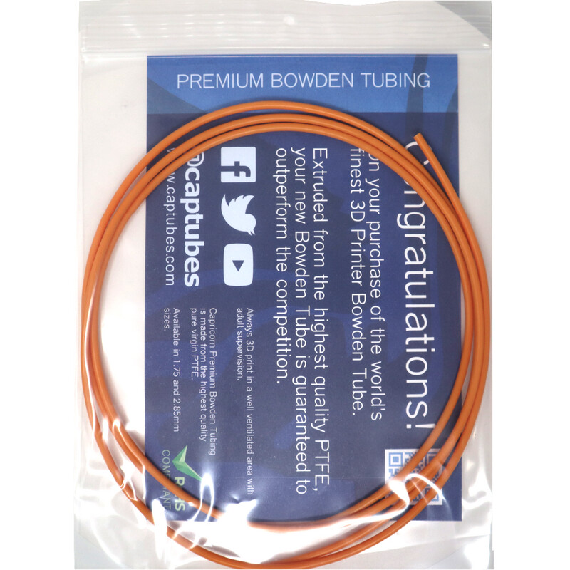 1 Meter SOLID ORANGE 1.75mm Bowden Tubing