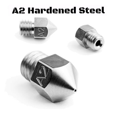 Micro-Swiss Plated A2 Tool Steel Wear Resistant Nozzle for MK8 Hotend (CR10 / Ender / Tornado / MakerBot)