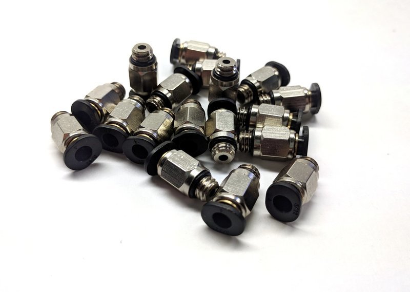 4 Pack PC4-M6-C Fittings - For 1.75mm Bowden Tubing