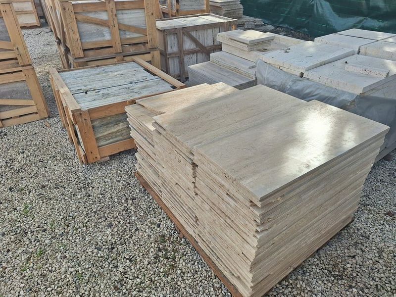 travertino classico stuccato e levigato 40x80x1,3 cm – stock pronto