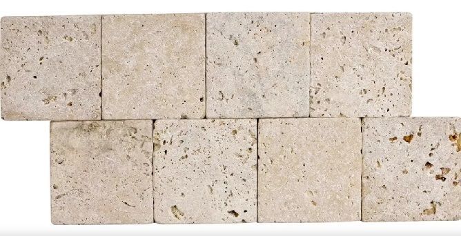 piastrella travertino classico 10x10 anticato burattato