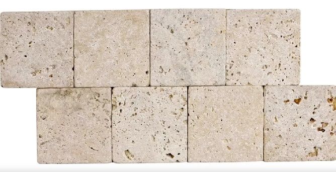 piastrella travertino classico 15x15 anticato burattato