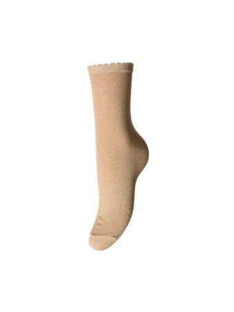 PIECES SEBBY GLITTER LONG SOCKS, Colour: NATURAL/GOLD